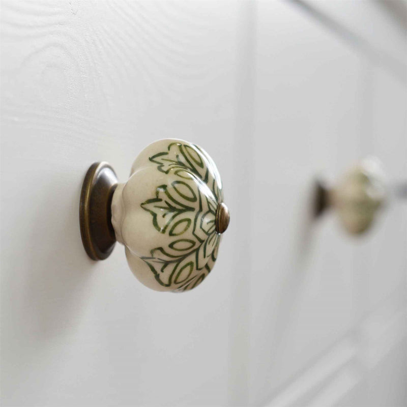 Floral Ceramic Cabinet Knobs - 9 Colours - By Nicola Spring