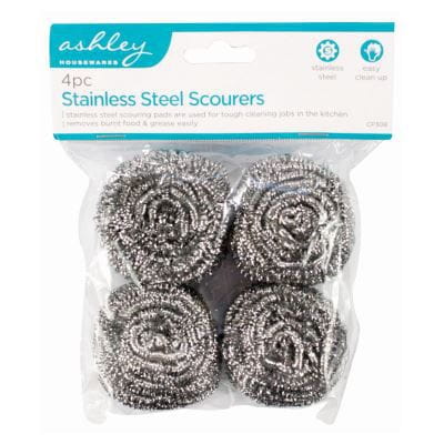Stainless Steel Scourers - Pack of 4 - By Ashley