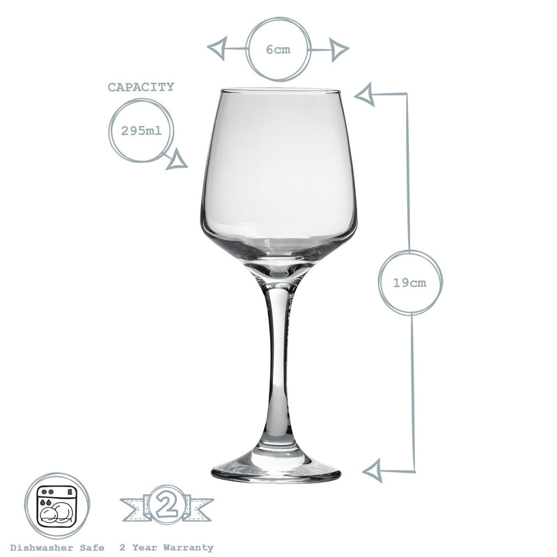 295ml Tallo Wine Glasses - Pack of Six - By Argon Tableware