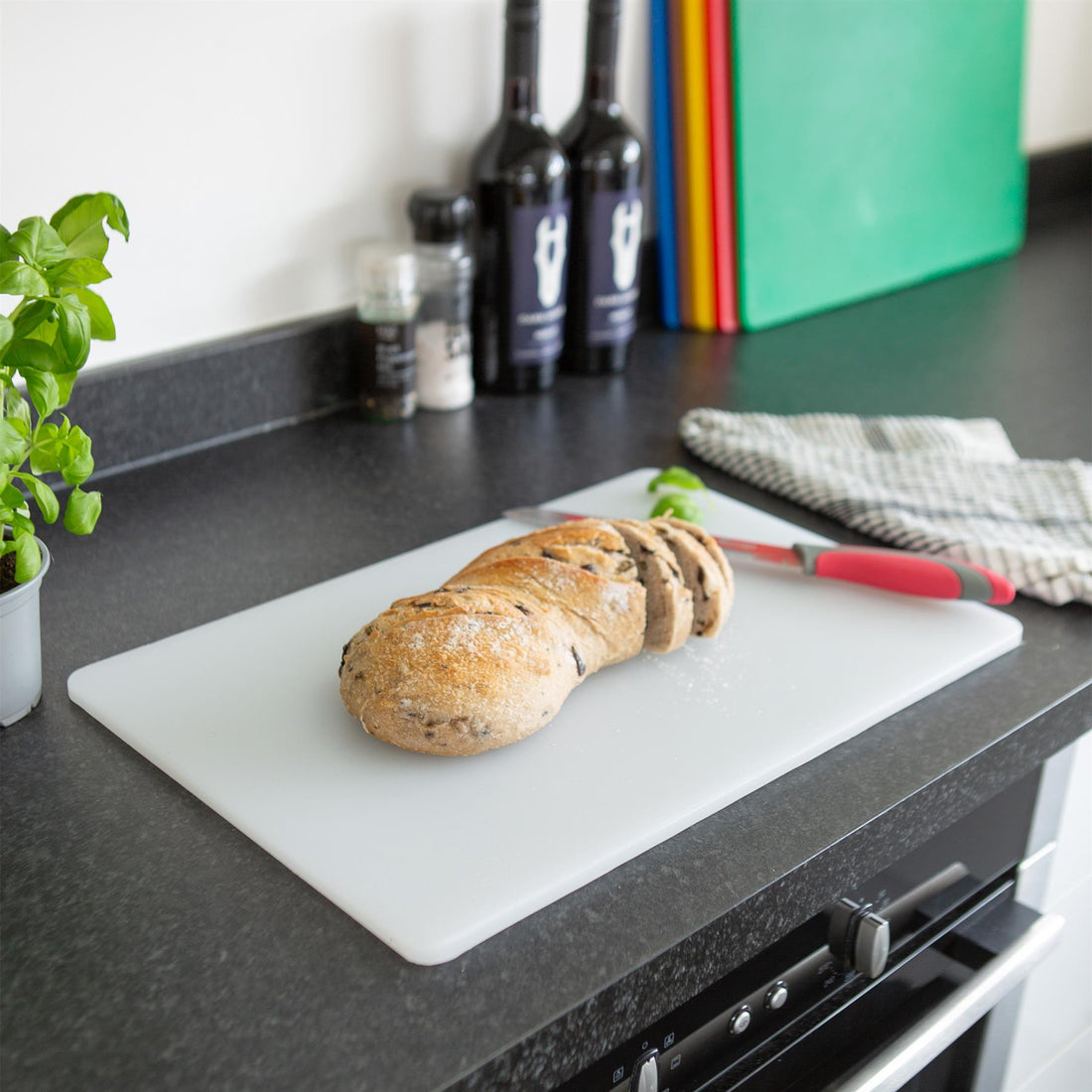 White 45cm x 30cm Plastic Chopping Board