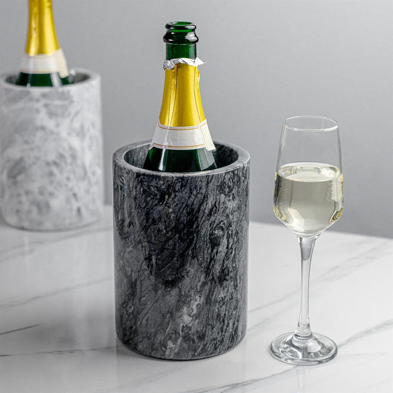2pc Marble Wine Cooler & Coaster Set - By Argon Tableware