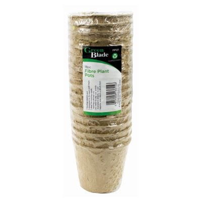 6.5cm x 6cm Fibre Seed Pots - Pack of 18 - By Green Blade