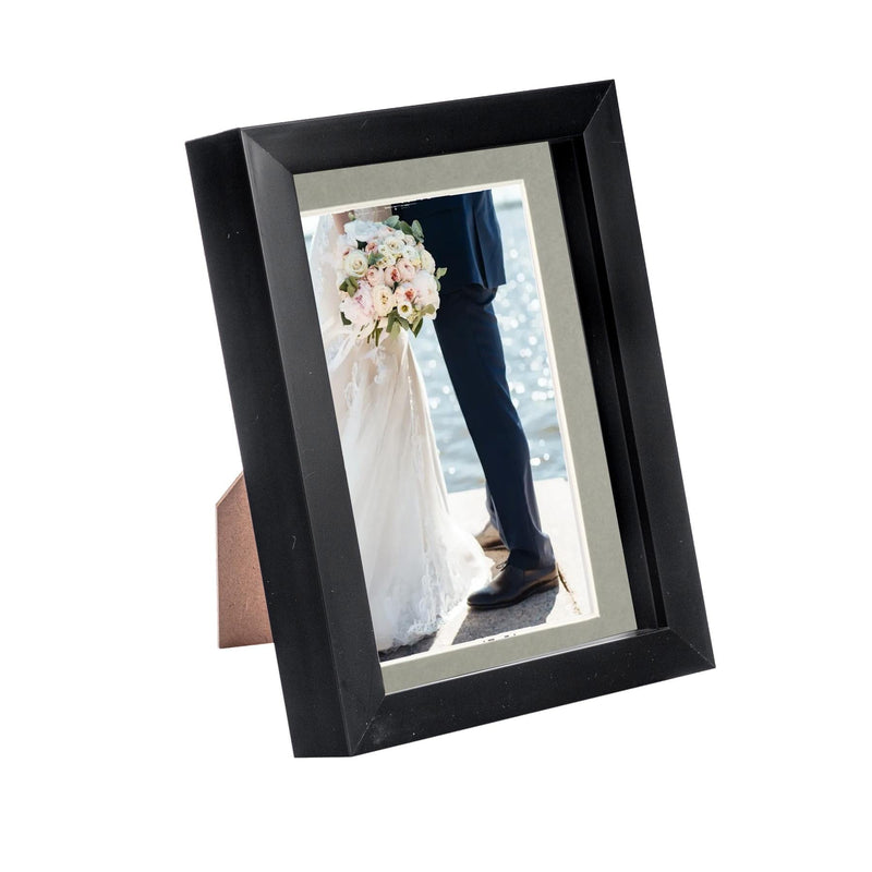5" x 7" Black 3D Box Photo Frame - with 4" x 6" Mount - By Nicola Spring