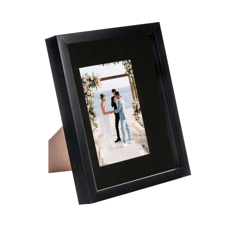 8" x 10" Black 3D Box Photo Frame - with 4" x 6" Mount - By Nicola Spring