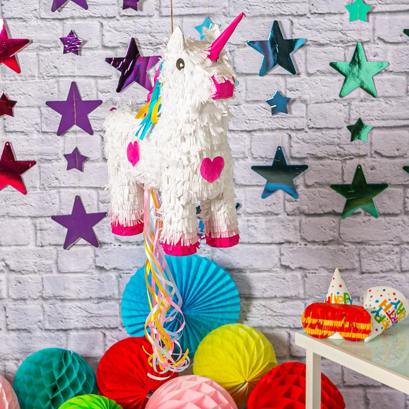 2pc Unicorn Pull String Piñata & Blindfold Set - By Fax Potato