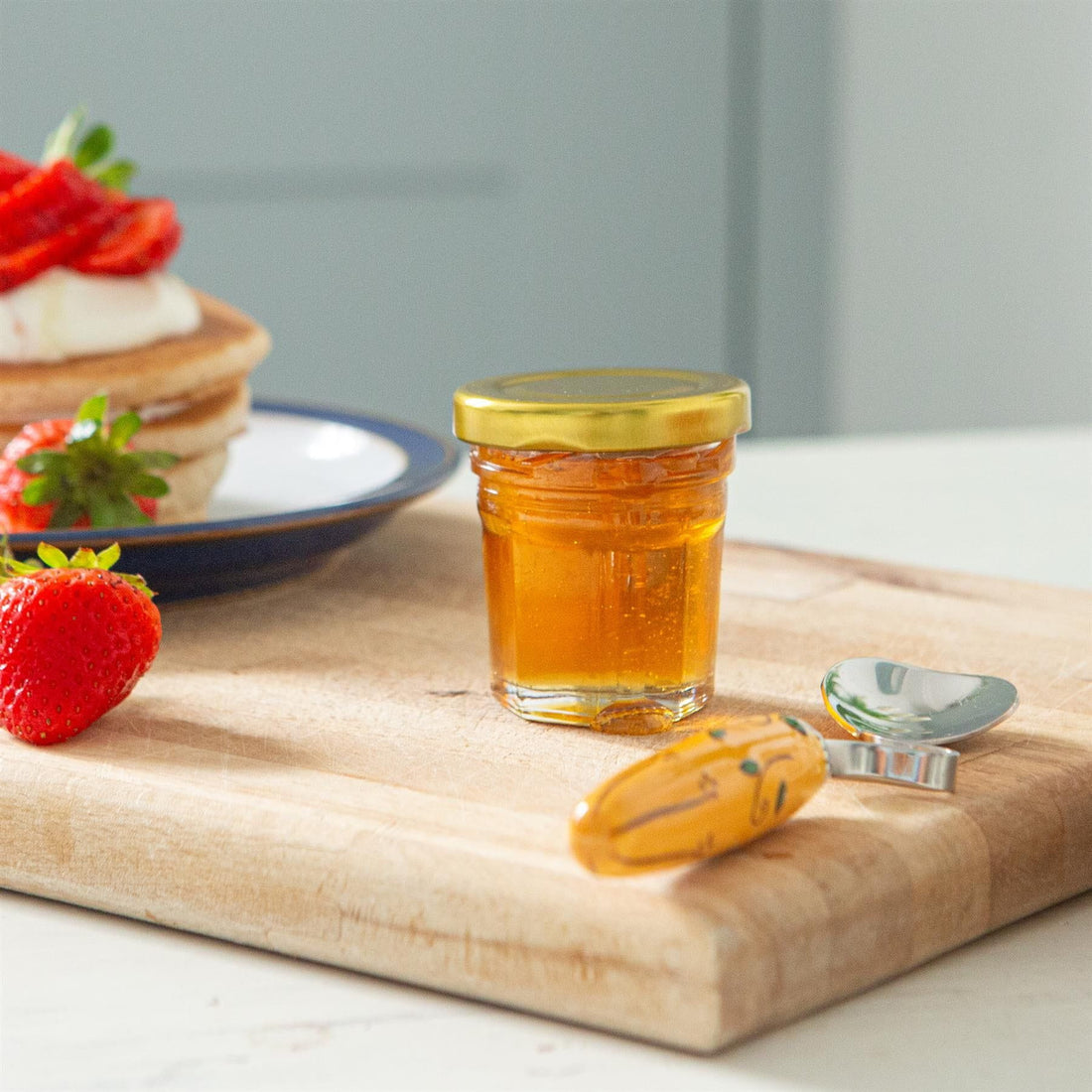 30ml Octagonal Glass Jam Jars with Gold Lids - Pack of 6