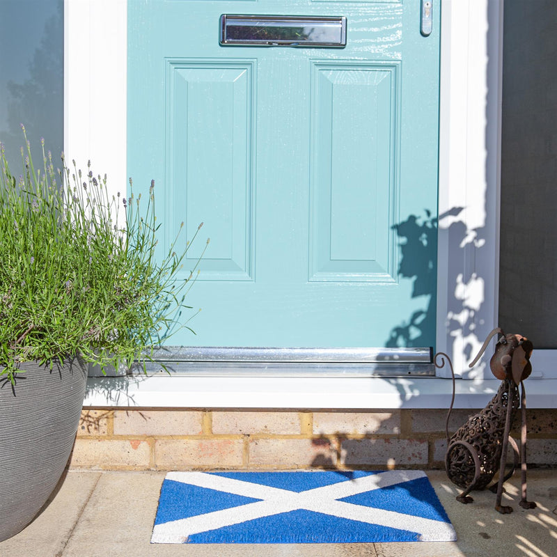 60cm x 40cm Scottish Flag Coir Door Mat - By Nicola Spring