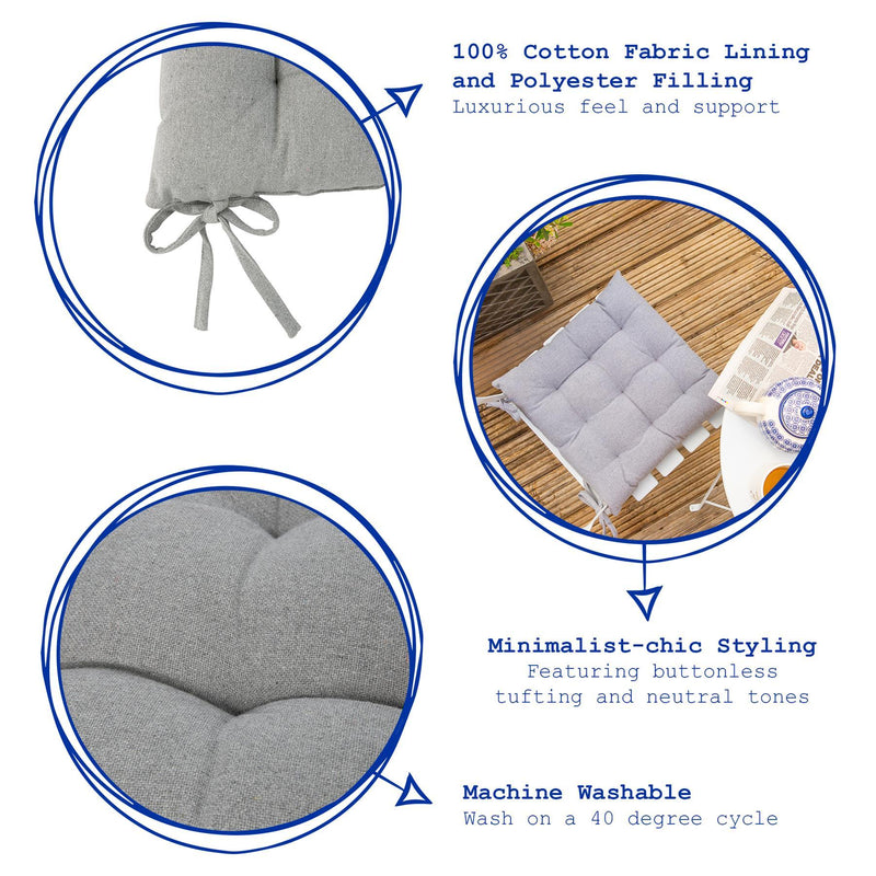 40cm Square Garden Chair Seat Cushion - By Harbour Housewares