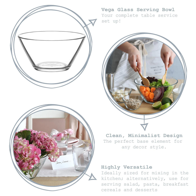 12cm Vega Glass Serving Bowls - Pack of Six - By LAV