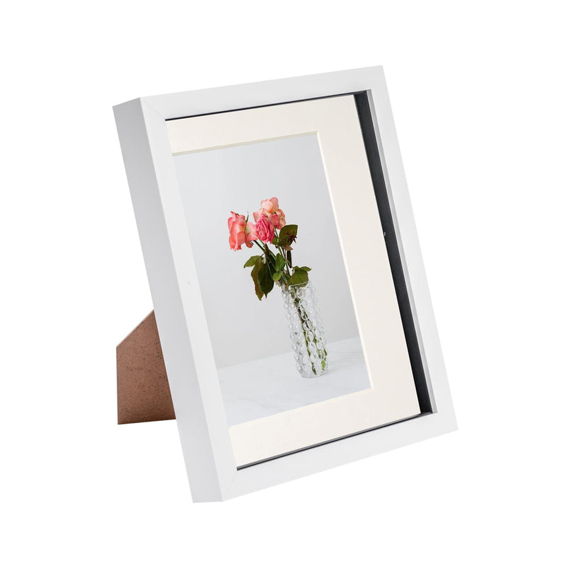 8" x 10" White 3D Box Photo Frame - with 5" x 7" Mount - By Nicola Spring