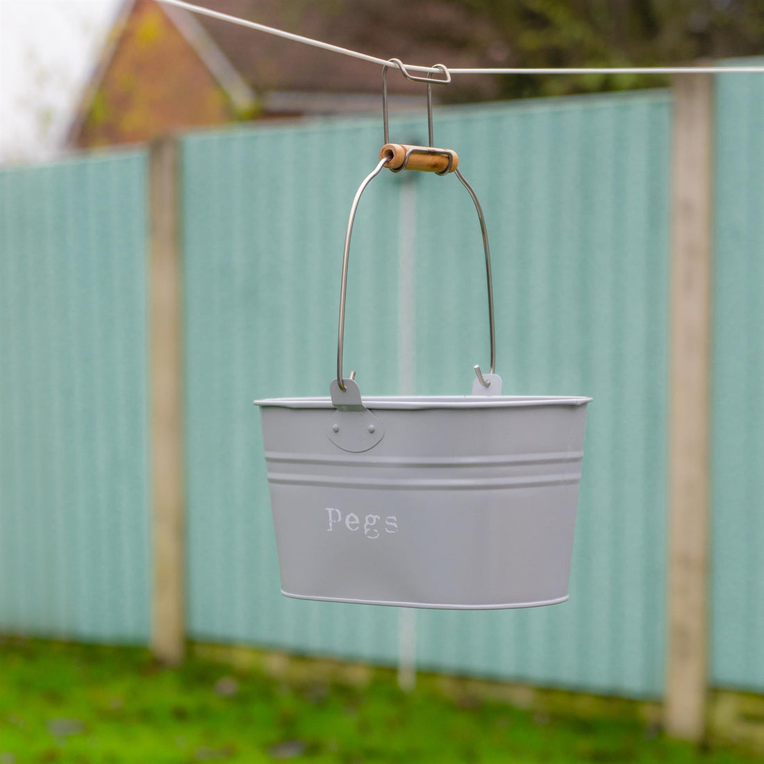 Grey Vintage Peg Bucket