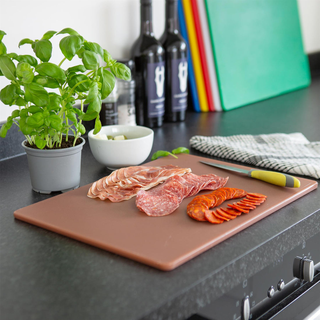 Brown 45cm x 30cm Plastic Chopping Board