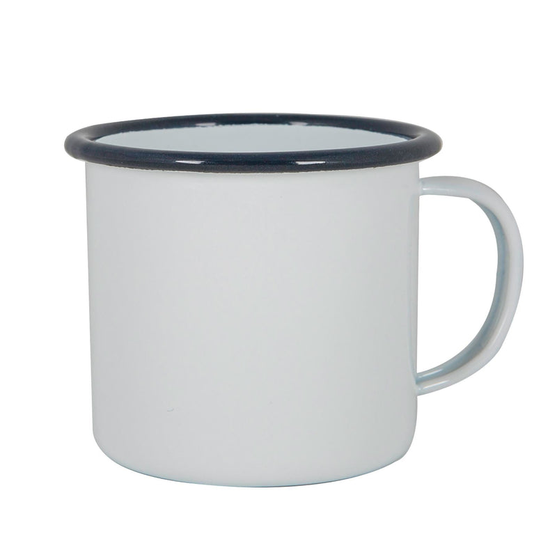 375ml White Enamel Mug - By Argon Tableware