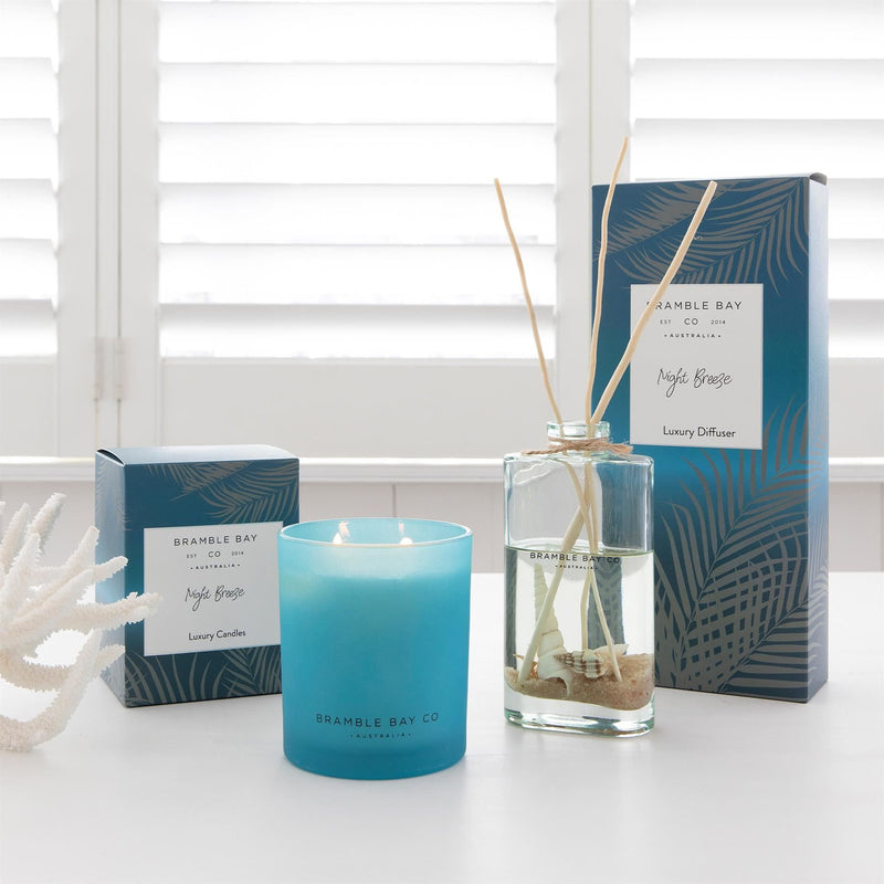 2pc Night Breeze Oceania Scented Candle & Diffuser Set - By Bramble Bay