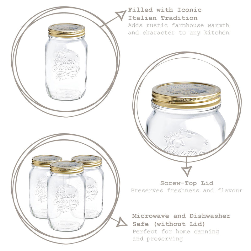 1.5L Quattro Stagioni Glass Storage Jar - By Bormioli Rocco