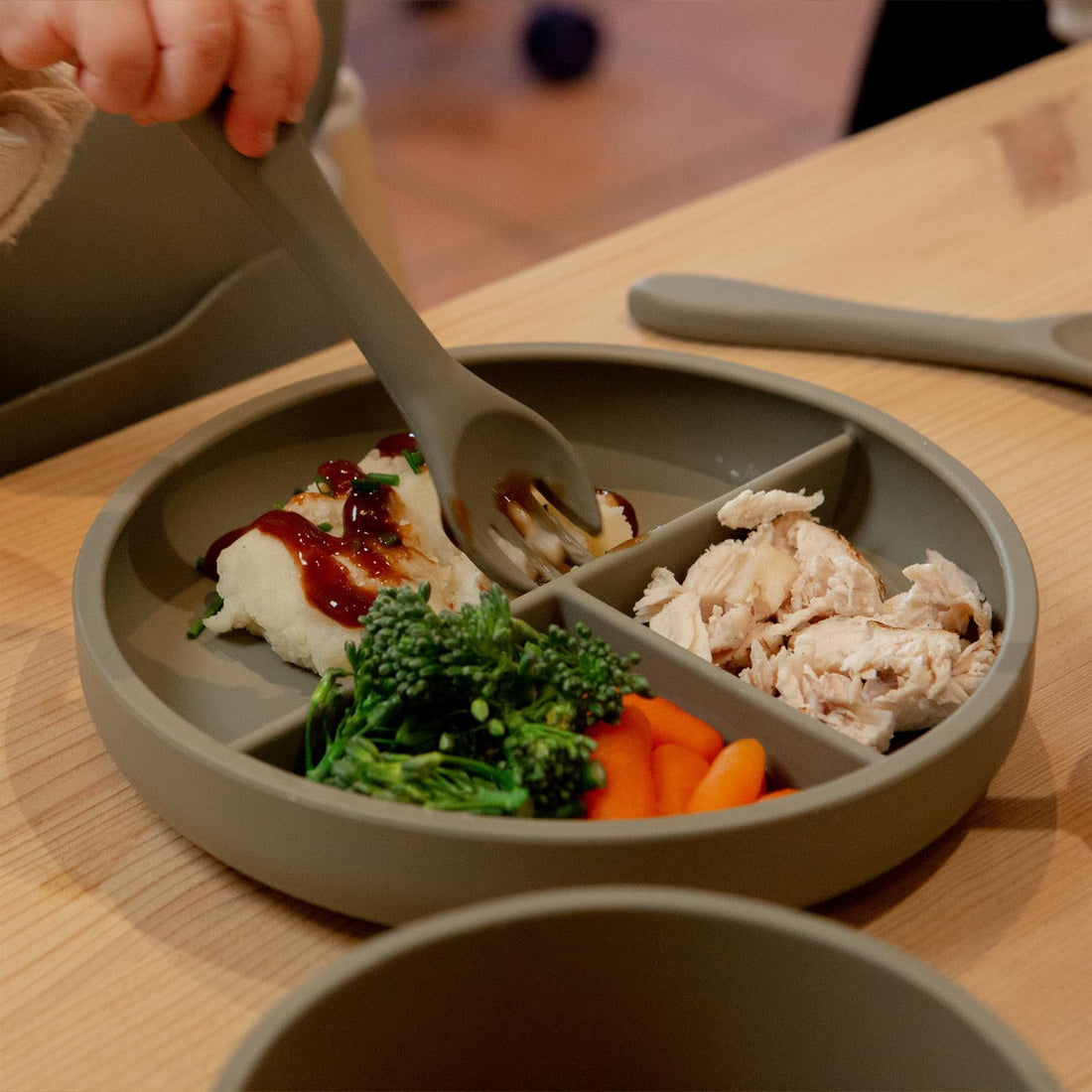 Silver Sage Silicone Baby Weaning Fork