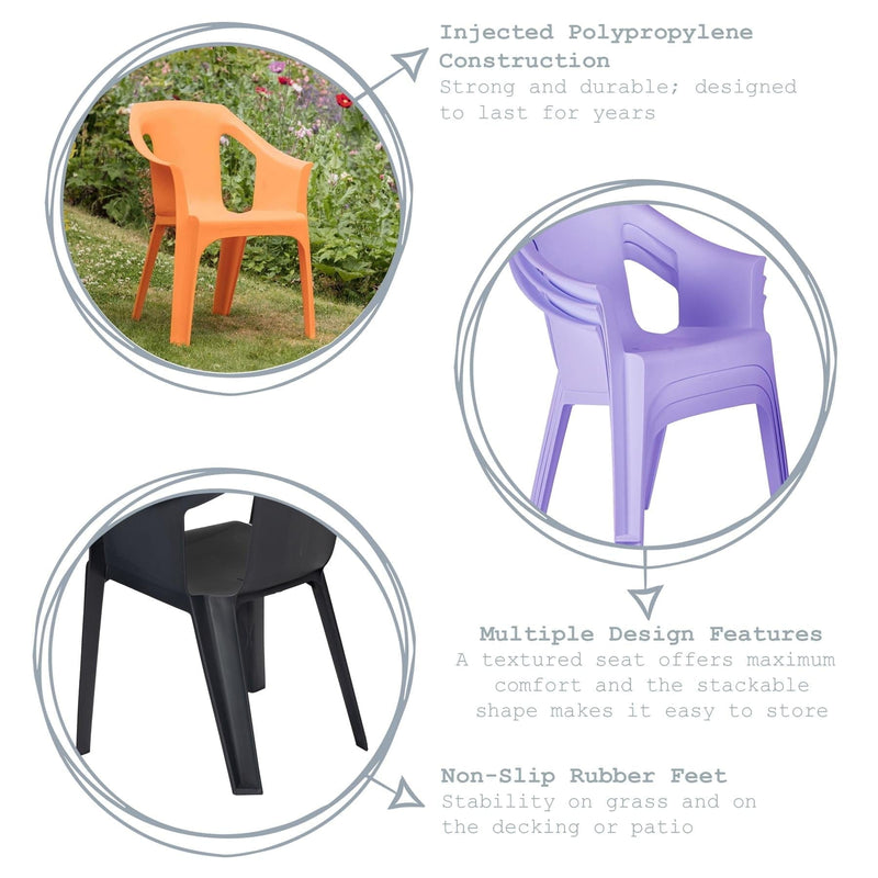 Cool Garden Dining Chairs - Pack of Six - By Resol
