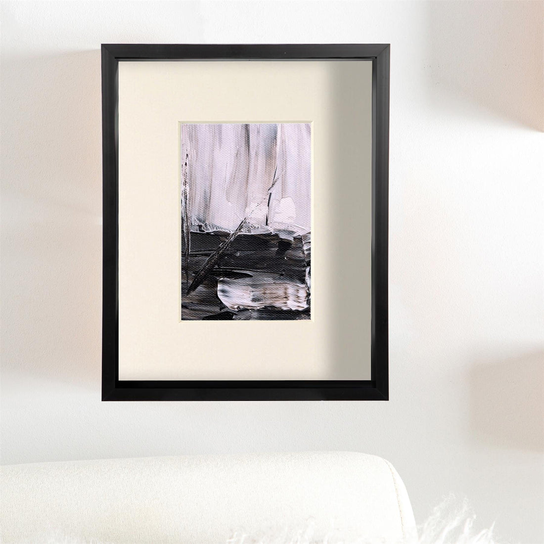 Black 8" x 10" Deep Shadow Box Photo Frame with 4" x 6" Ivory Mount
