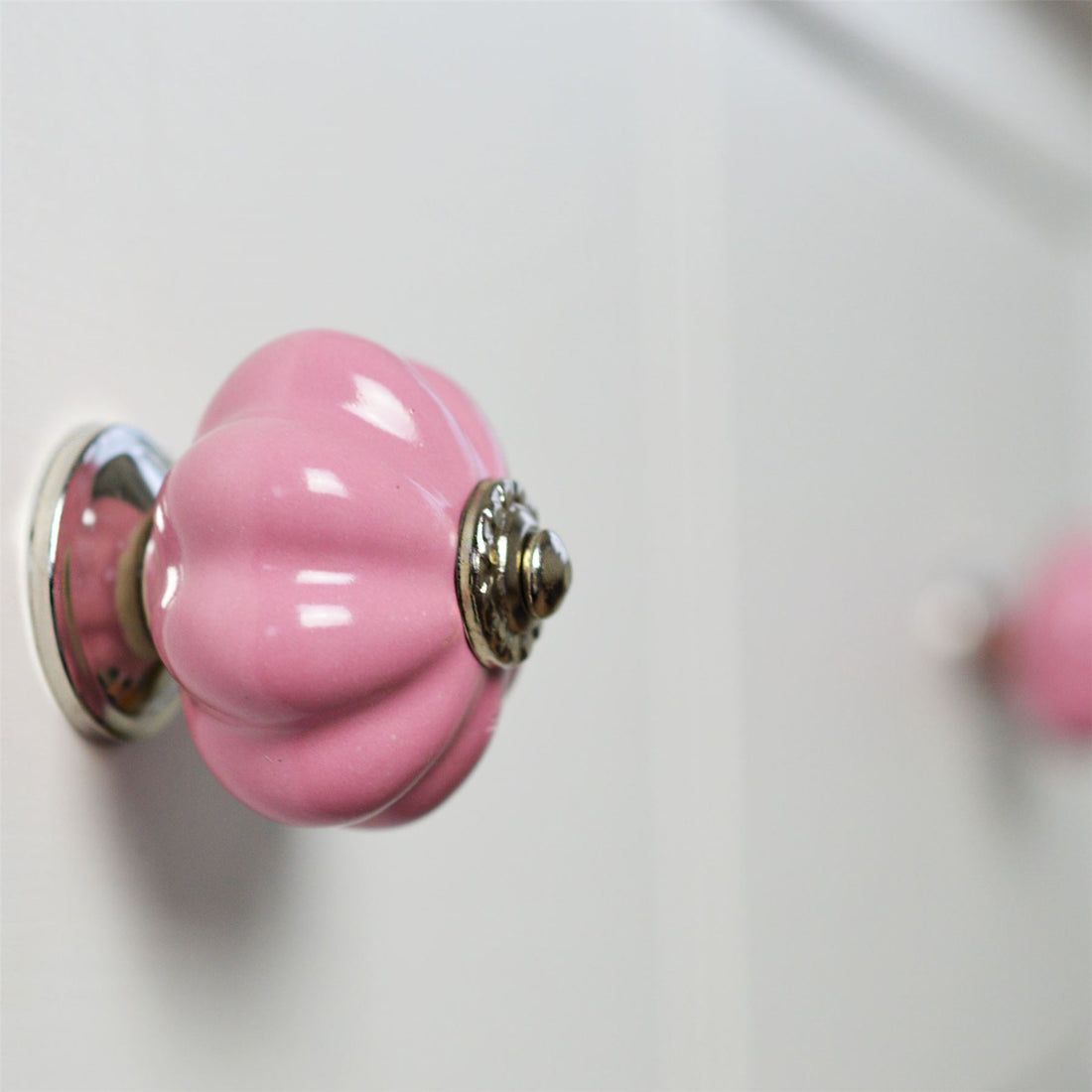 Pink 45mm Floral Ceramic Cabinet Knob