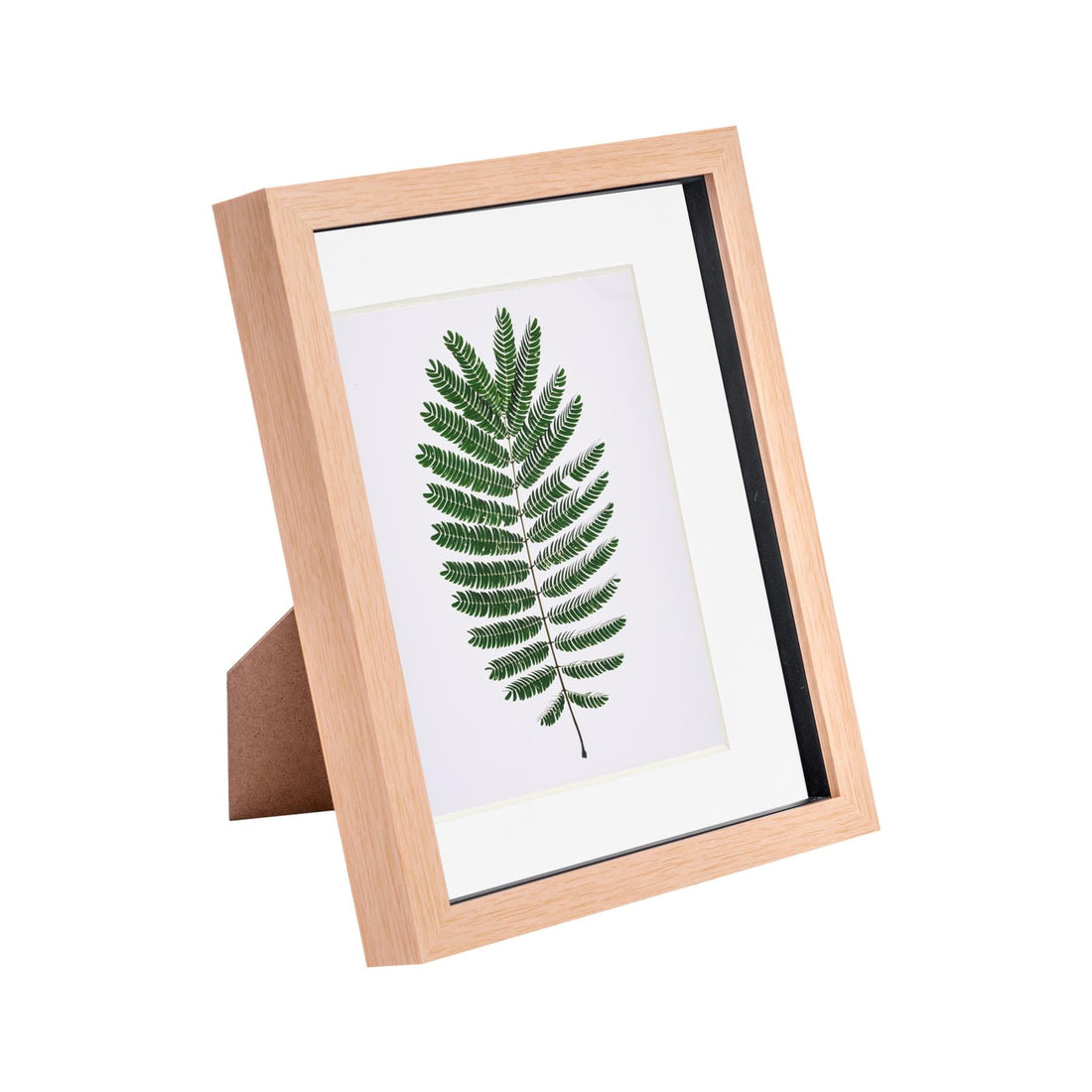 Light Wood 8" x 10" Shadow Box Photo Frame with 5" x 7" White Mount