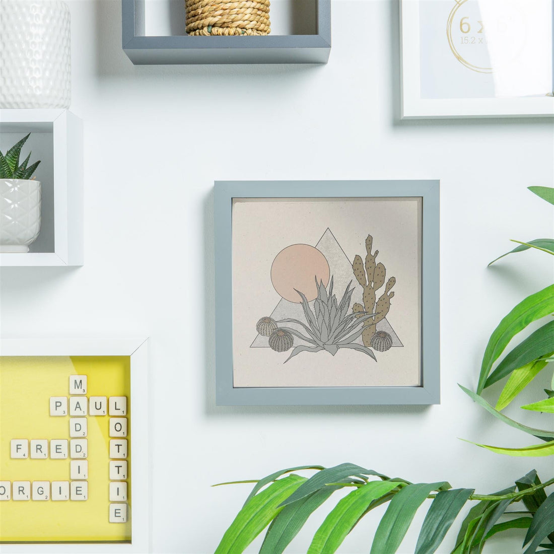 Grey 6" x 6" Shadow Box Photo Frame