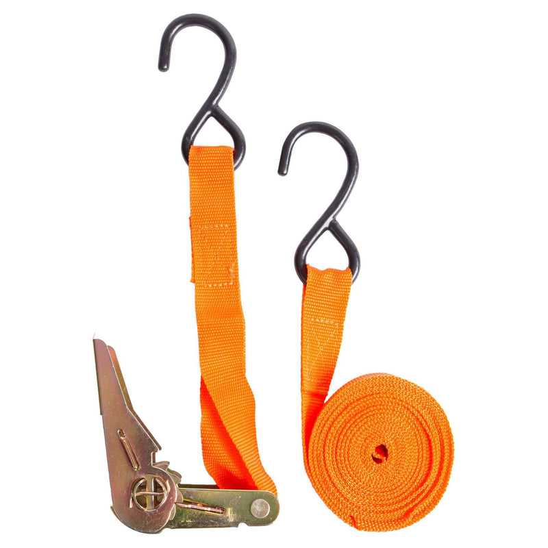 Orange 4.5m Ratchet Tie Down Straps - By Blackspur