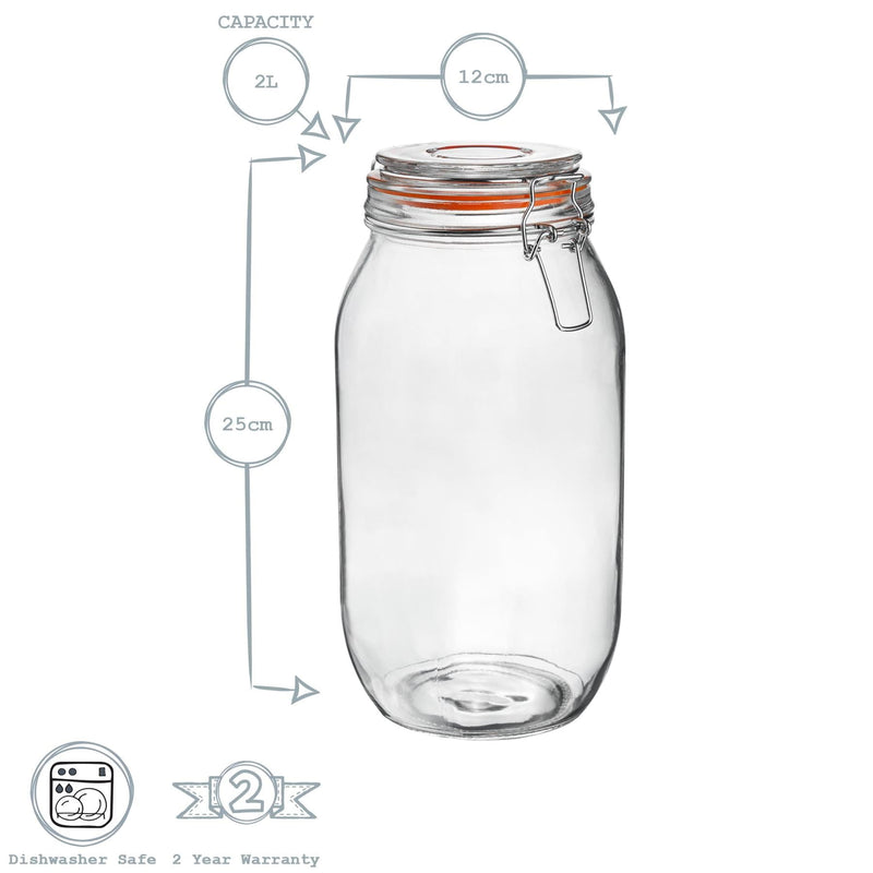 2L Glass Storage Jars - Pack of Three - By Argon Tableware