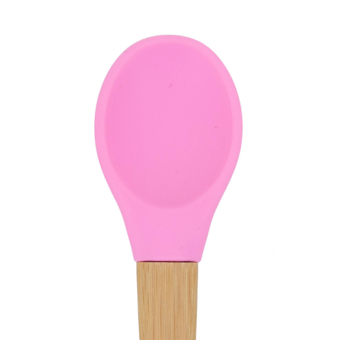 Bamboo Baby Weaning Spoon with Pink Silicone Tip