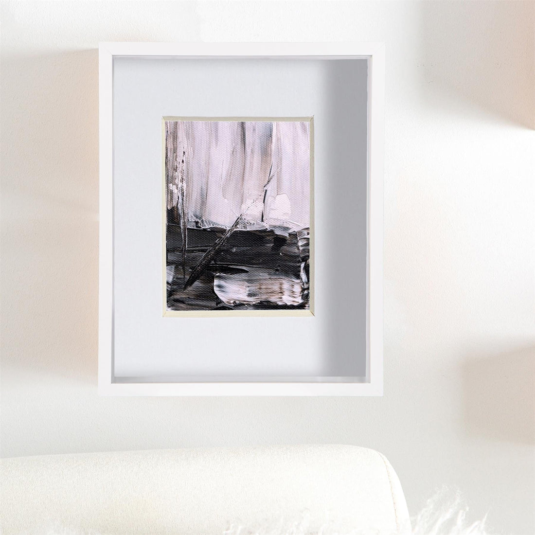 White 8" x 10" Deep Shadow Box Photo Frame with 4" x 6" White Mount