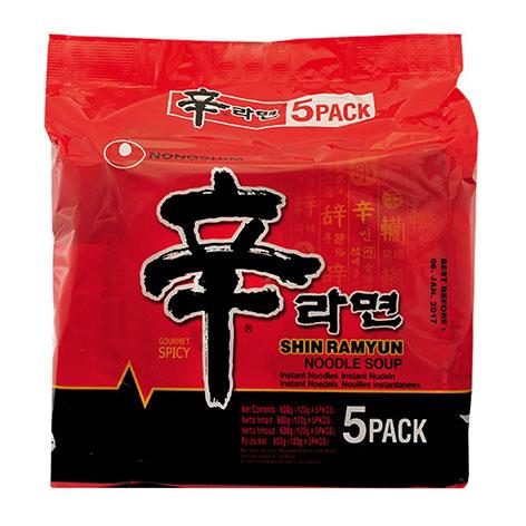 Shin Ramyun 120g Instant Noodles - Pack of 5 - By Nongshim