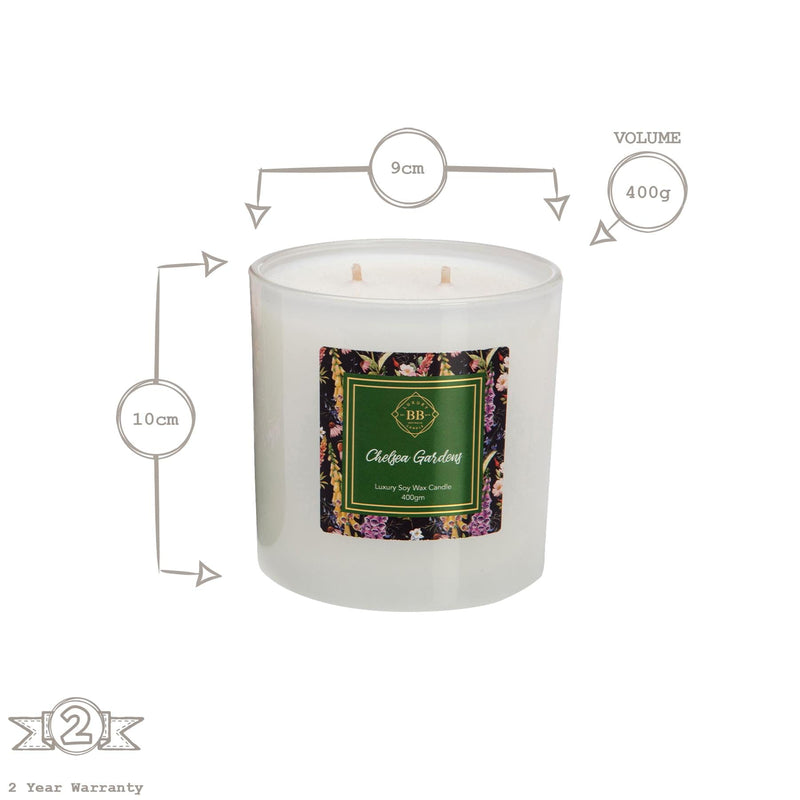 400g Chelsea Gardens Botanical Double Wick Soy Wax Scented Candle -  By Bramble Bay