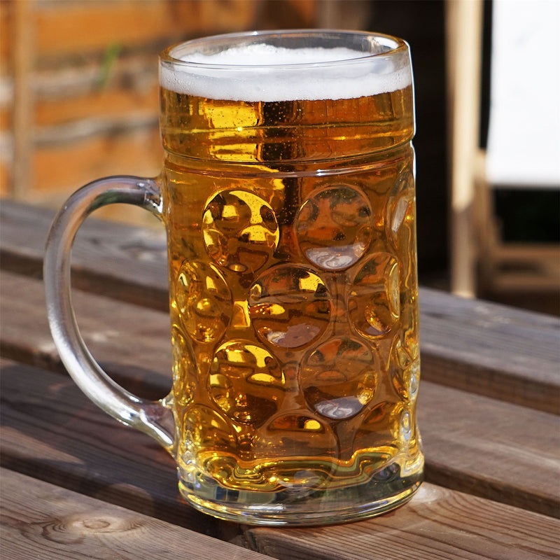2 Pints Giant Glass German Beer Stein - By Rink Drink