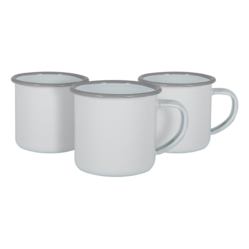 130ml White Enamel Espresso Cups - Pack of Six - By Argon Tableware