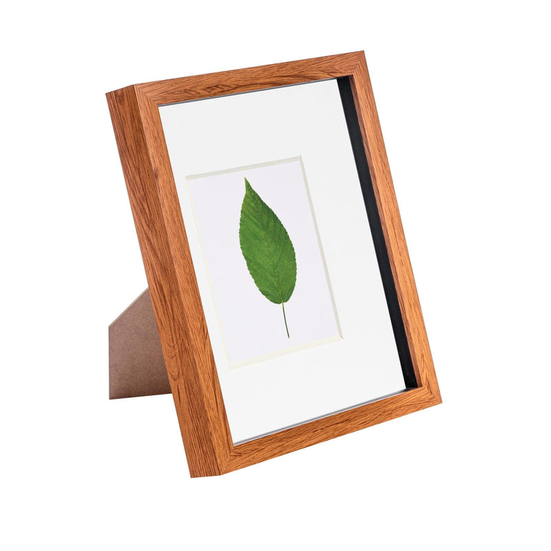 8" x 10" Dark Wood 3D Box Photo Frame - with 4" x 6" Mount - By Nicola Spring