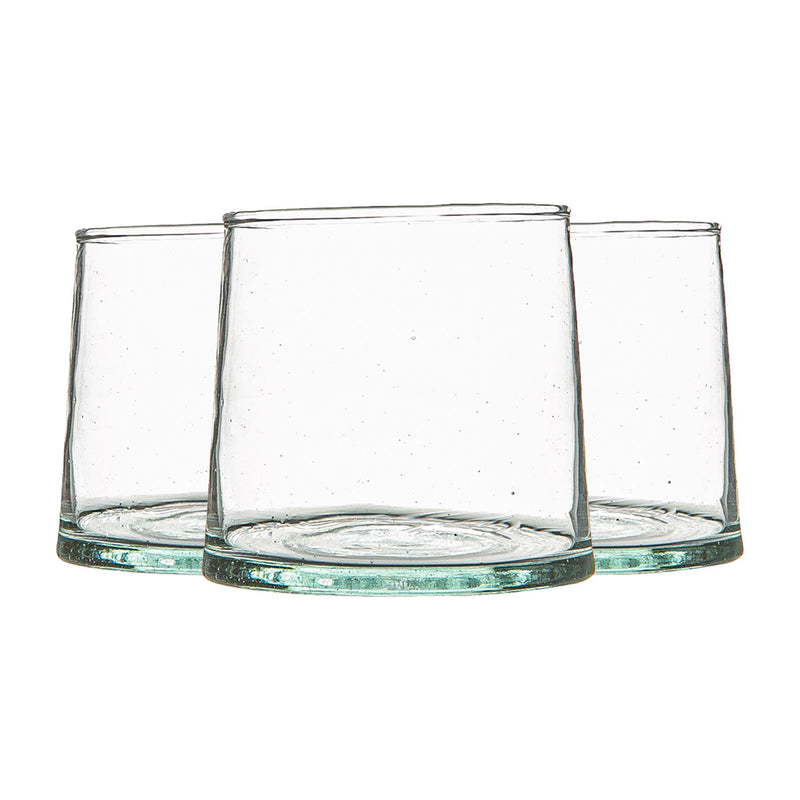 Recycled Glass Tea Light Holders - Pack of Three - By Nicola Spring