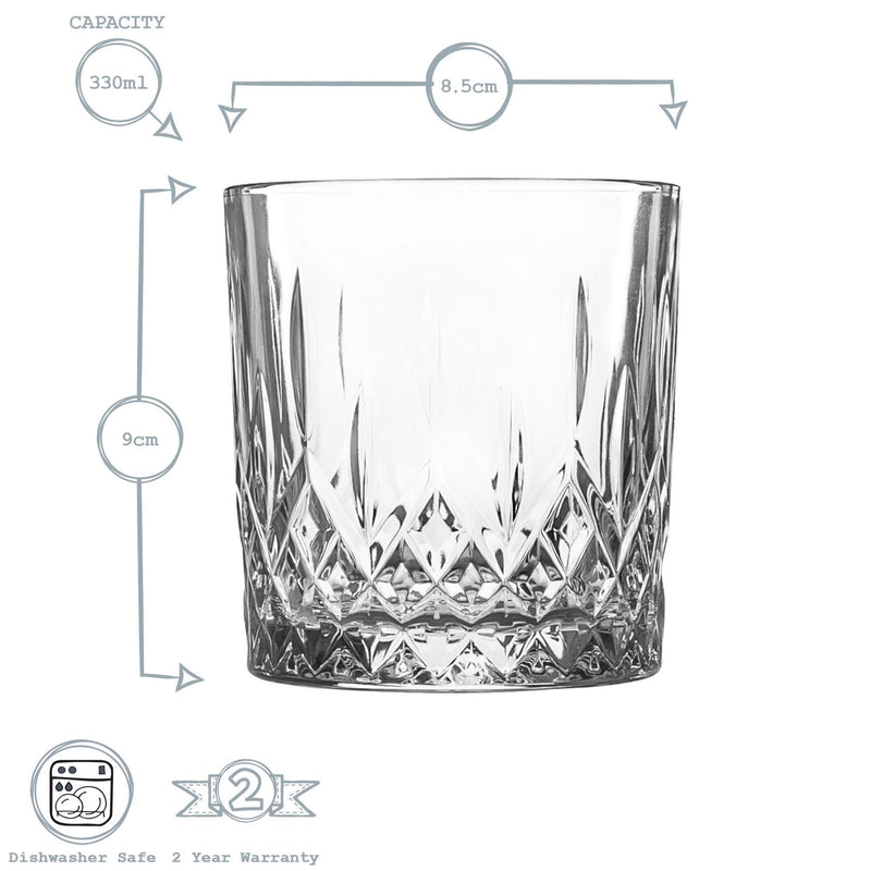 330ml Prysm Whisky Glasses - Pack of Six - By Argon Tableware