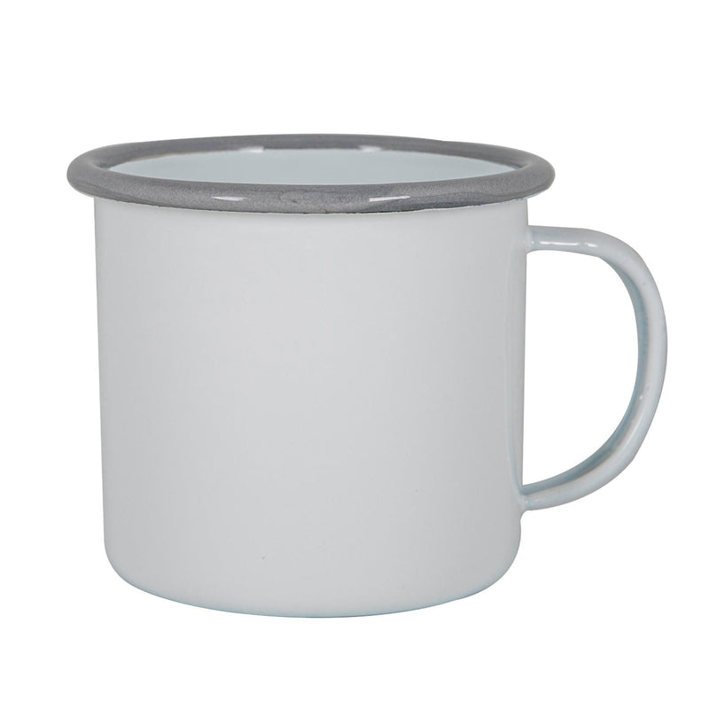 375ml White Enamel Mug - By Argon Tableware