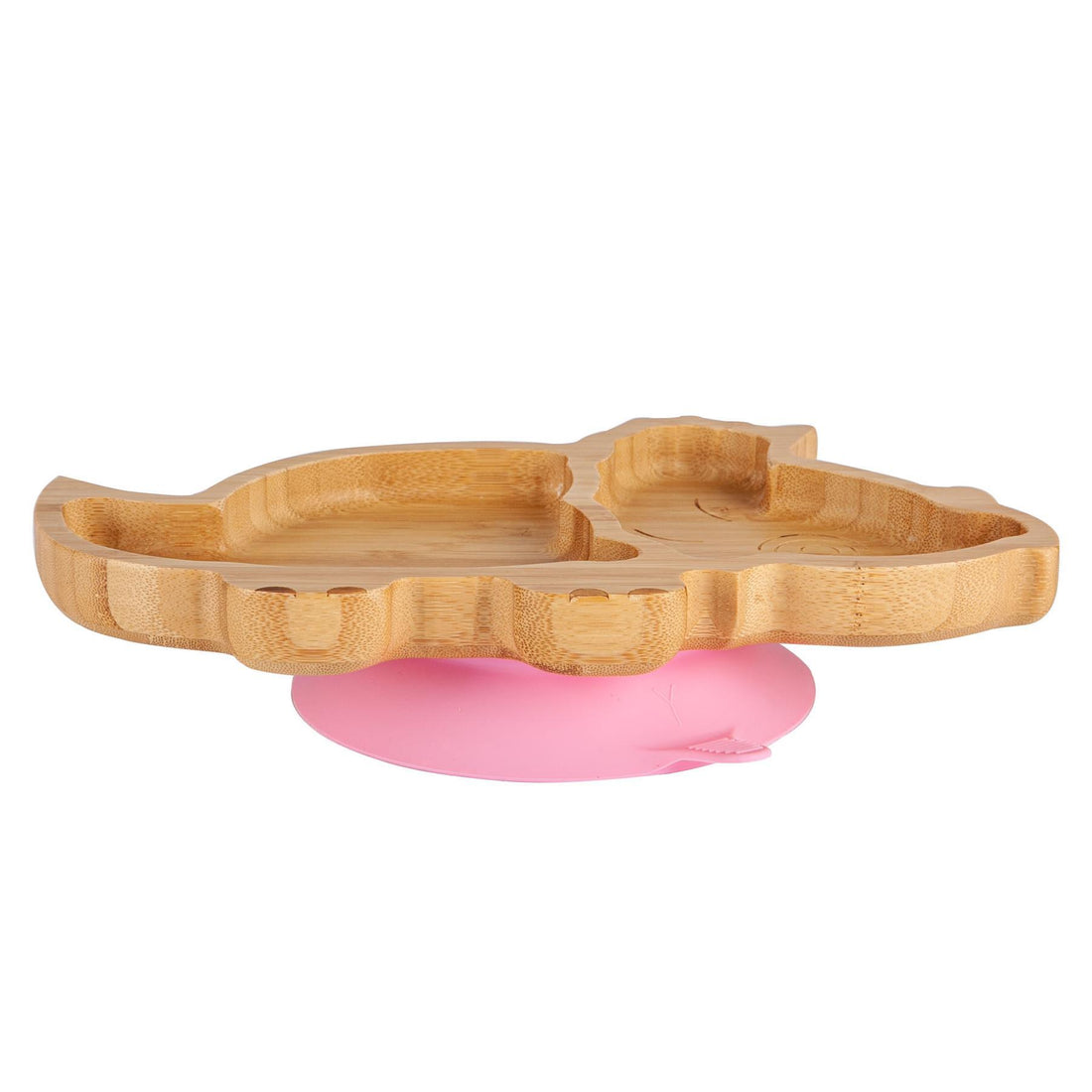 Dani the Dinosaur Bamboo Plate with Pink Suction Base