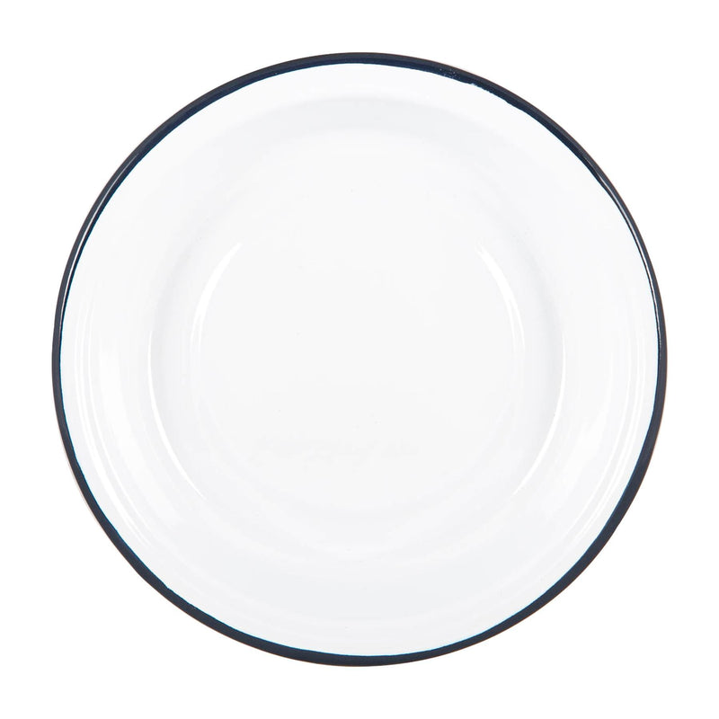 22.5cm White Enamel Deep Bowls - Pack of Six - By Argon Tableware
