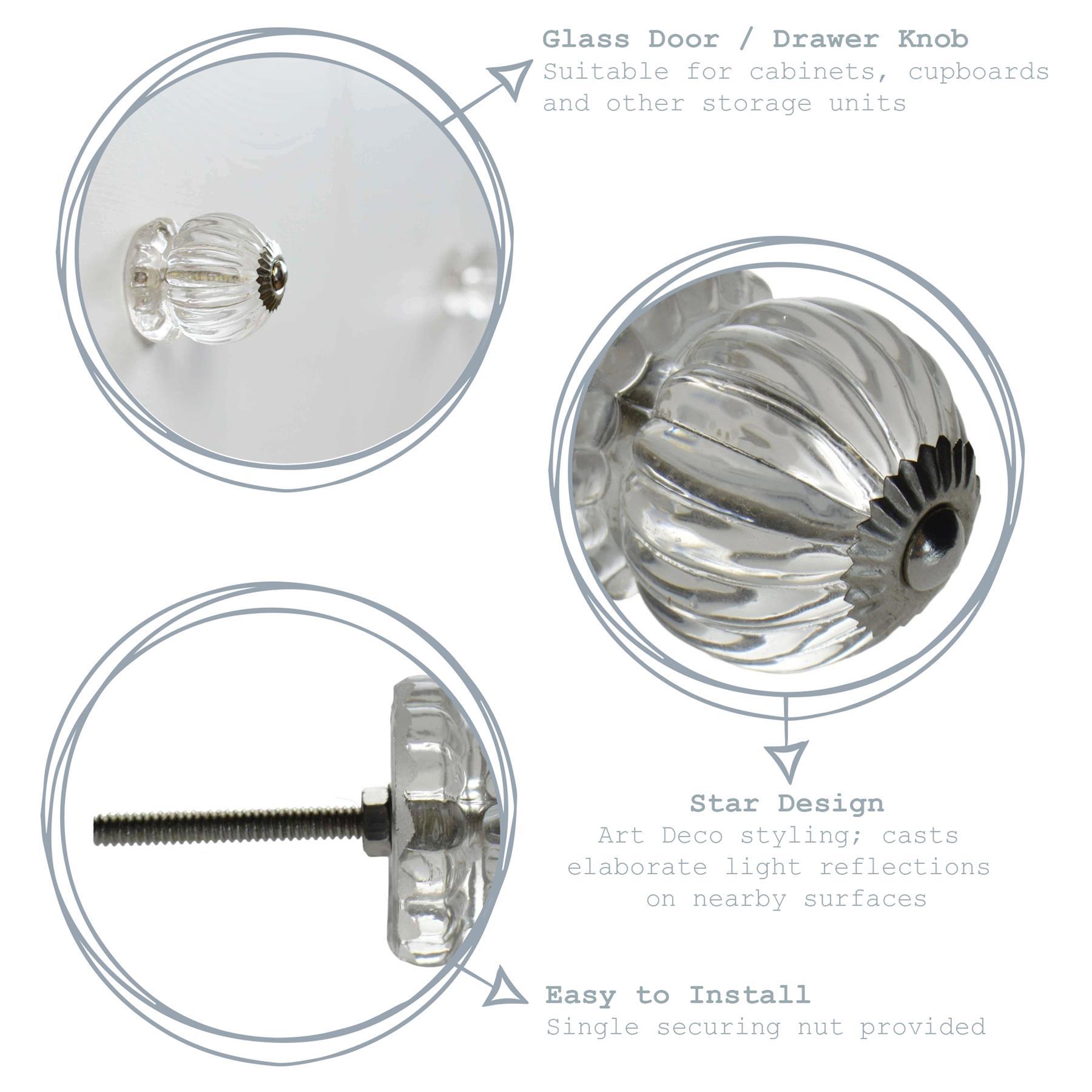 Button Glass Door Knob