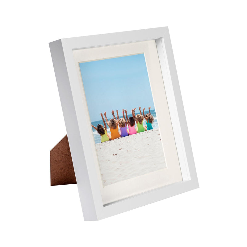 8" x 10" White 3D Box Photo Frame with 5" x 7" Mount - By Nicola Spring