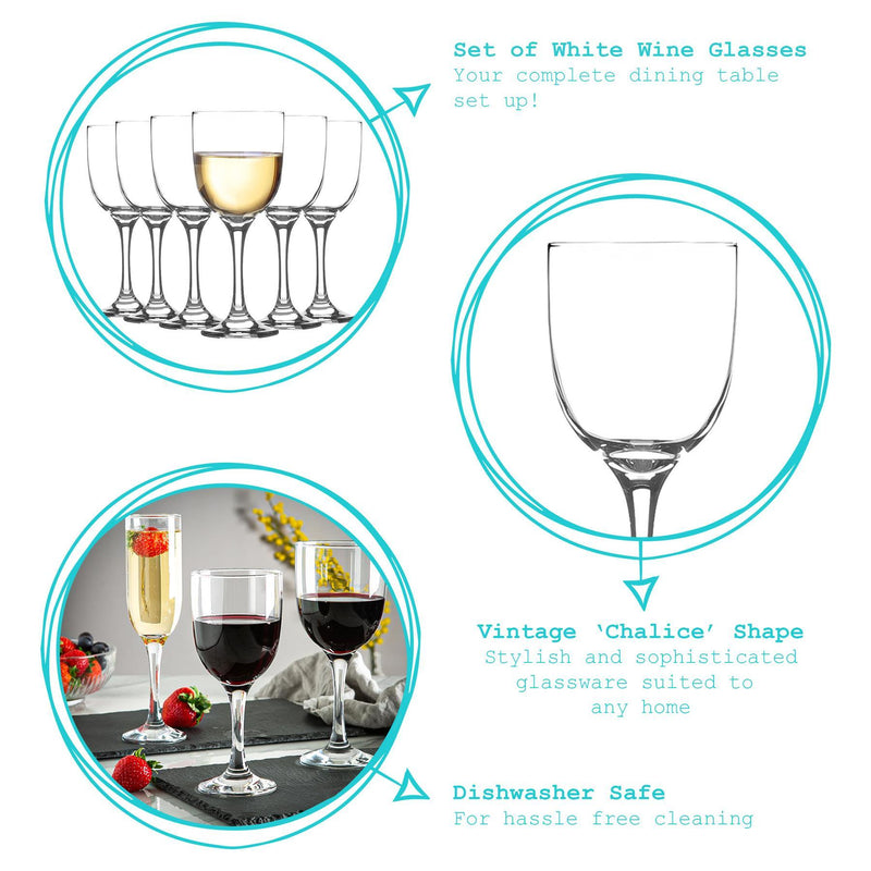 290ml Campana Wine Glasses - Pack of Six - By Argon Tableware