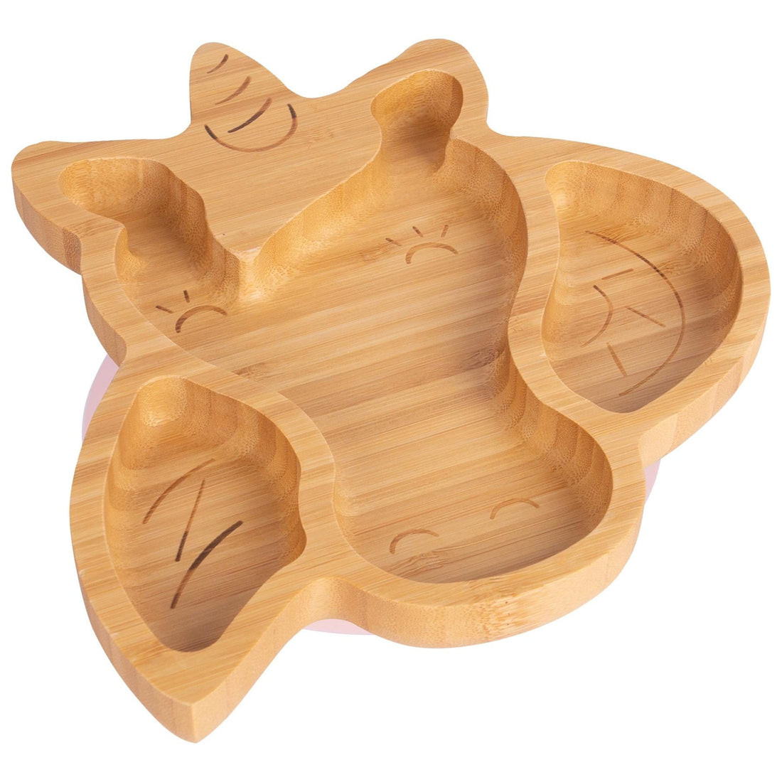 Bella the Unicorn Bamboo Plate with Pastel Pink Suction Base