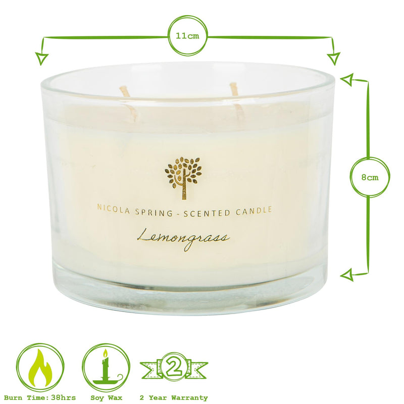 Lemongrass 350g Soy Wax Scented Candle - By Nicola Spring