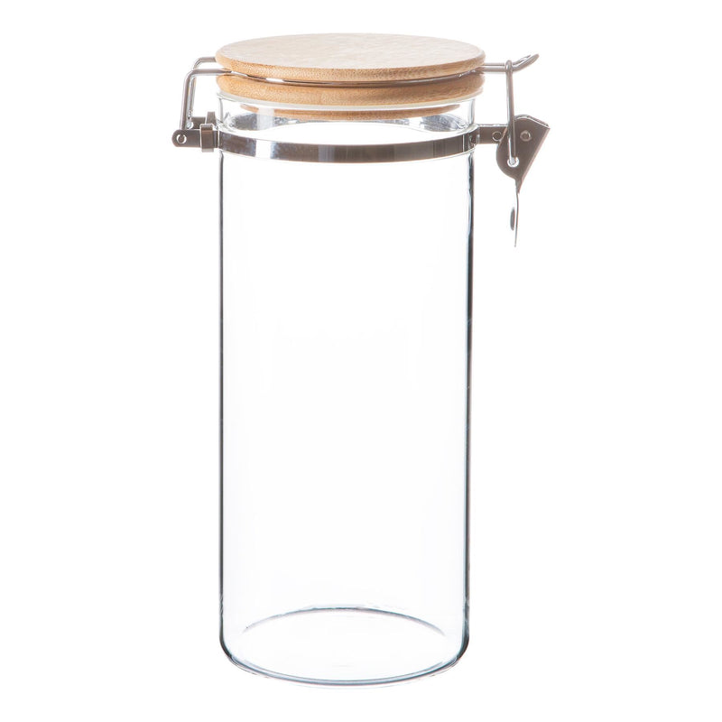1.4L Glass Storage Jar with Wooden Clip Lid - By Argon Tableware
