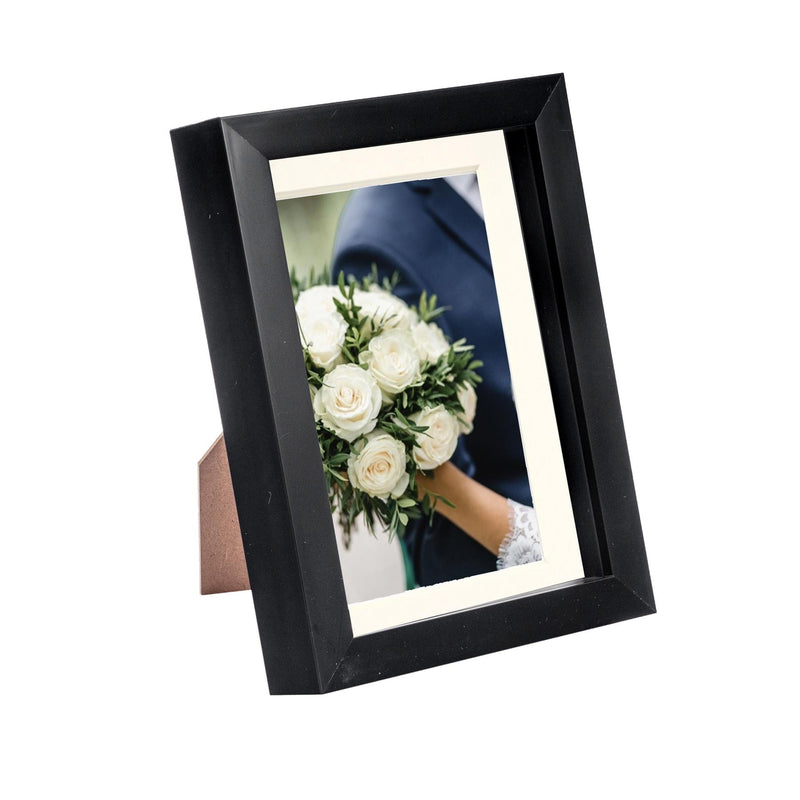 5" x 7" Black 3D Box Photo Frame - with 4" x 6" Mount - By Nicola Spring