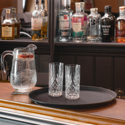 Black 73.5cm x 60cm Oval Non-Slip Serving Tray