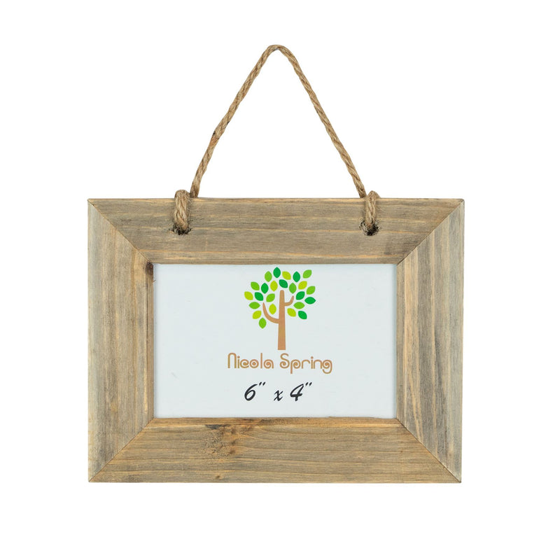 6" x 4" Natural Wooden Hanging Photo Frame - By Nicola Spring