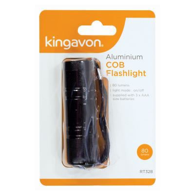 Black COB Aluminium Torch - By Kingavon