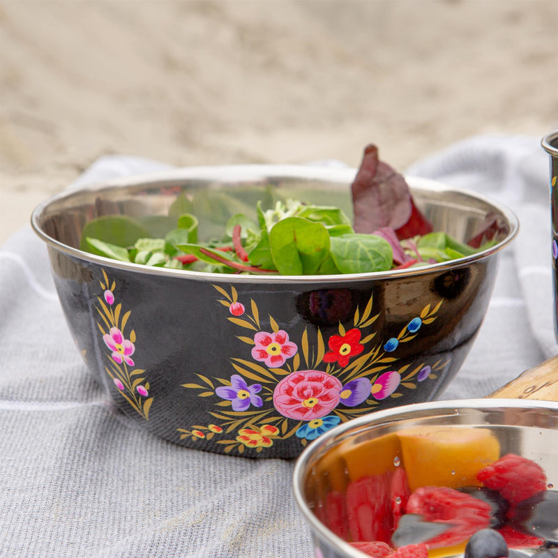 3pc Pansy Stainless Steel Picnic Bowl Set - By BillyCan